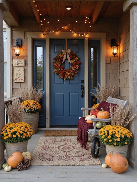 fall themed cozy entryway