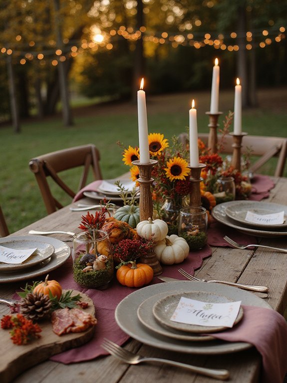 fall themed table setting ideas