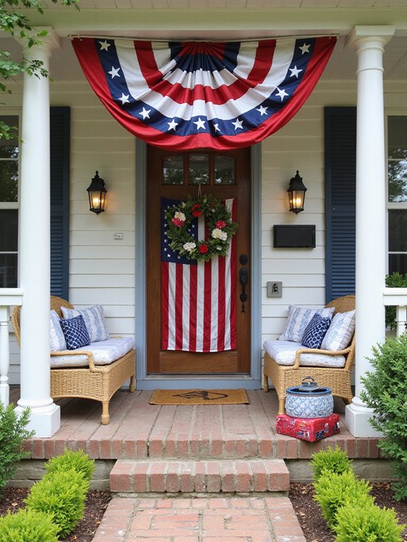 festive american flag doormats