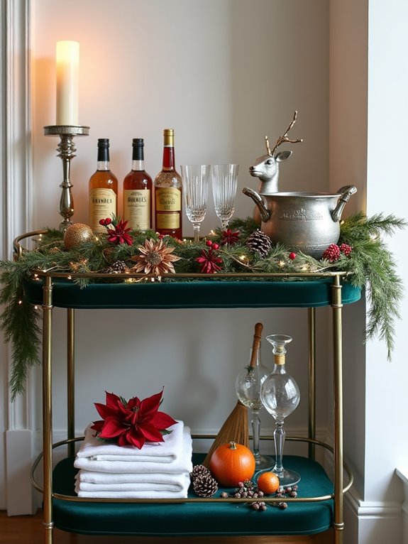 festive bar cart makeover