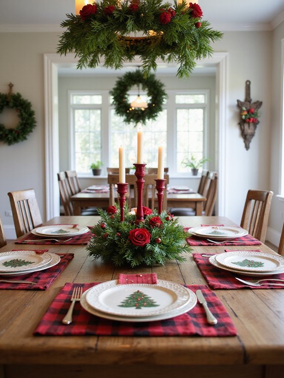 festive buffalo check decor