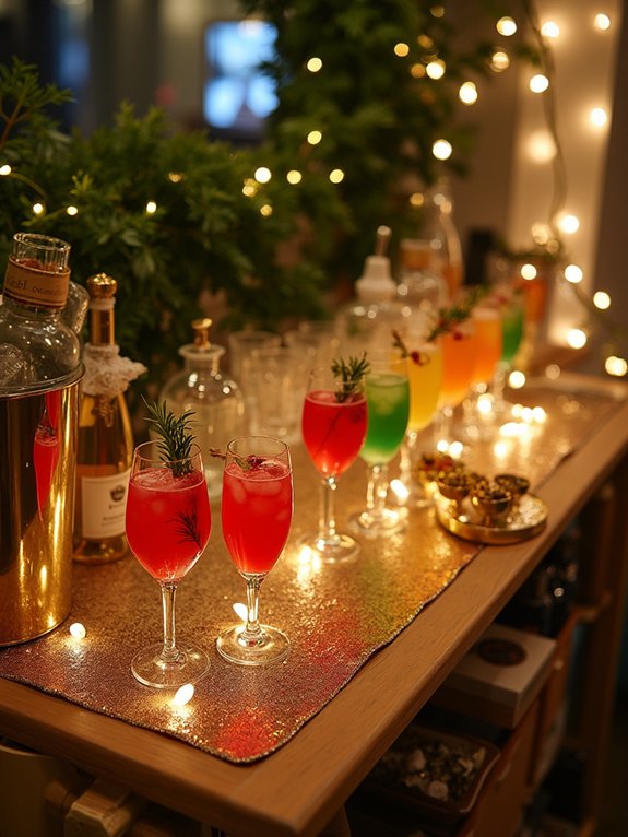 festive cocktail drink station