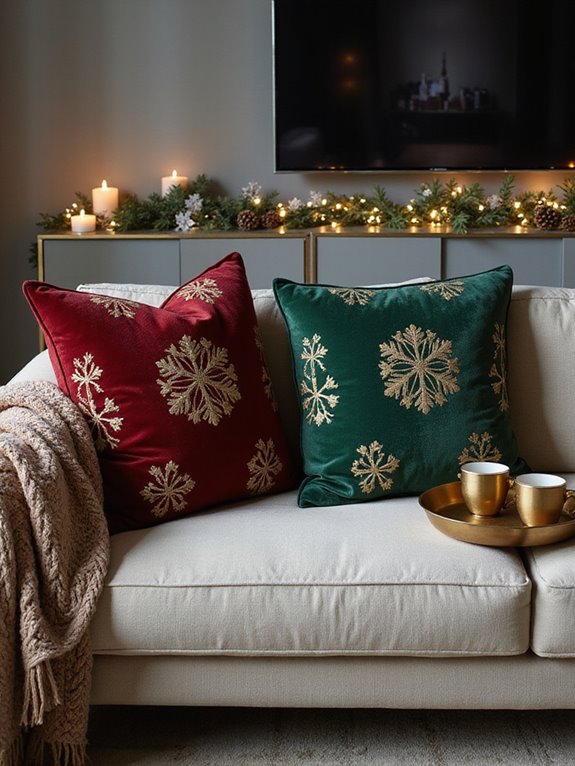 festive cozy pillow covers