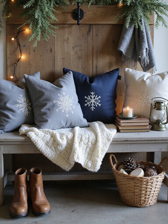 festive cushions for entryway comfort
