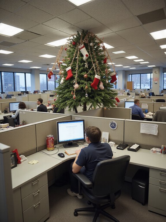 festive desk decorations encouraged