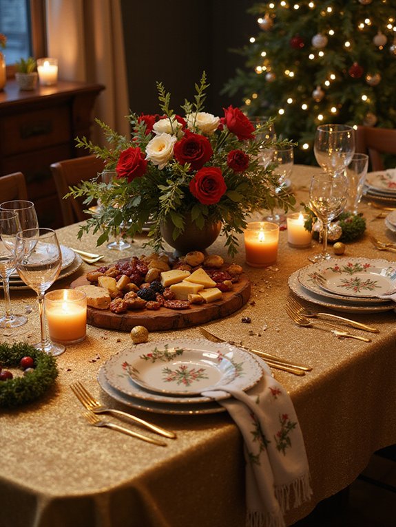 festive dinner table setting