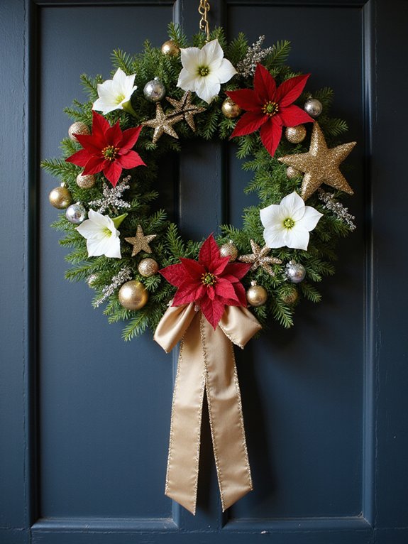 festive door wreath celebration