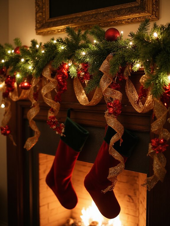 festive fireplace mantel decoration