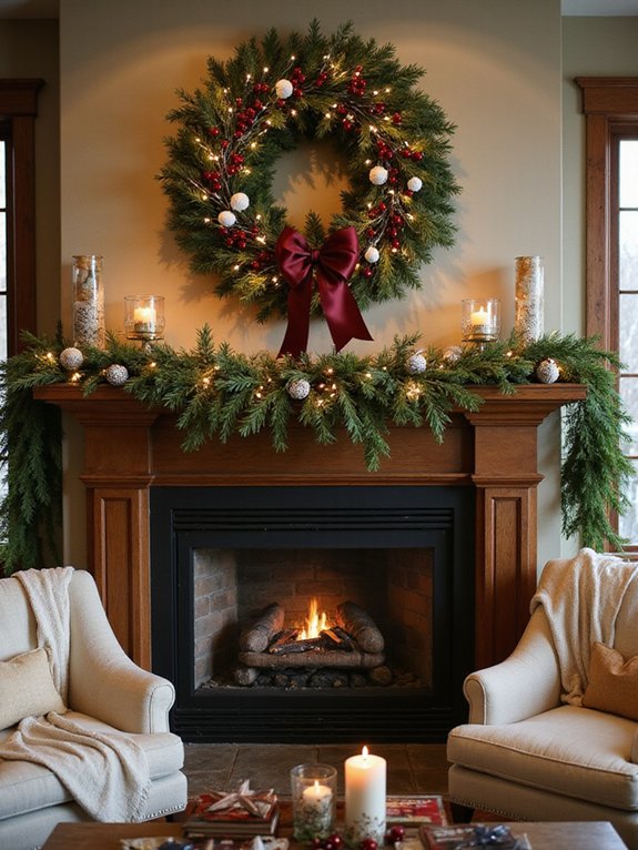 festive garlands and wreaths