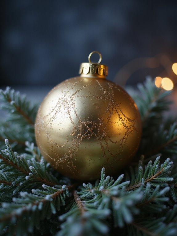 festive glittering gold ornaments