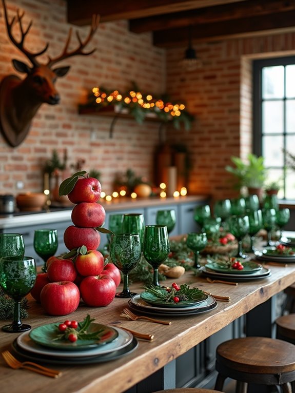 festive green stemware elegance