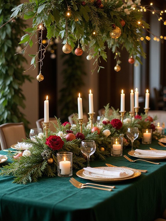 festive greenery and blooms