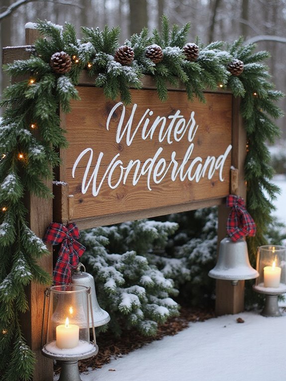 festive holiday banners displayed