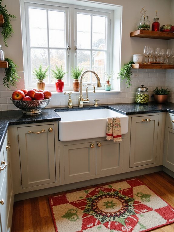 festive holiday kitchen mats