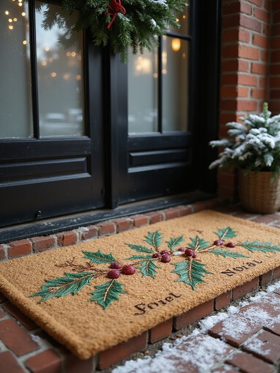 festive holiday welcome mats