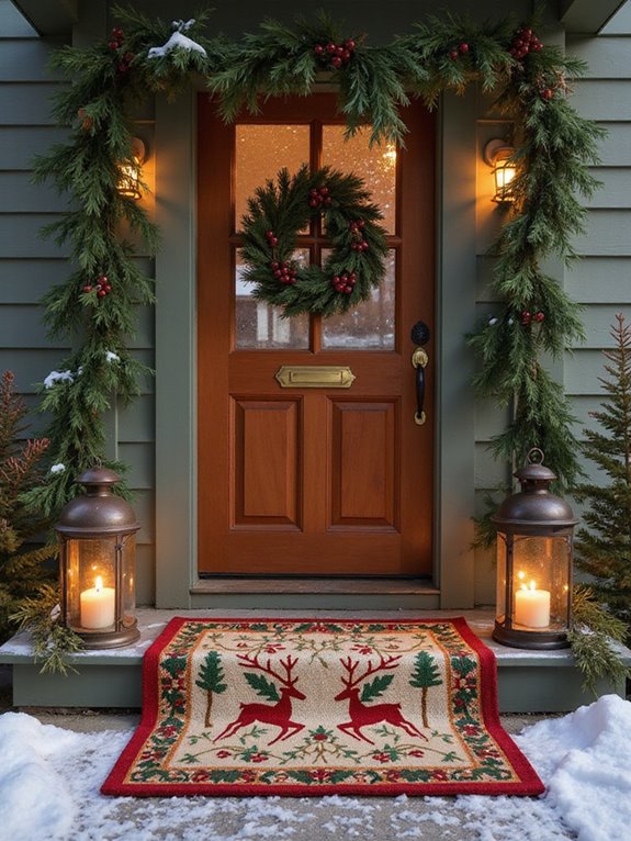 festive personalized christmas doormats
