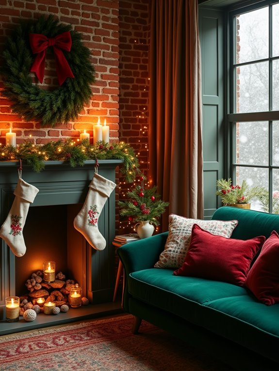 festive red and green d cor