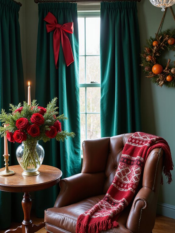 festive red and green