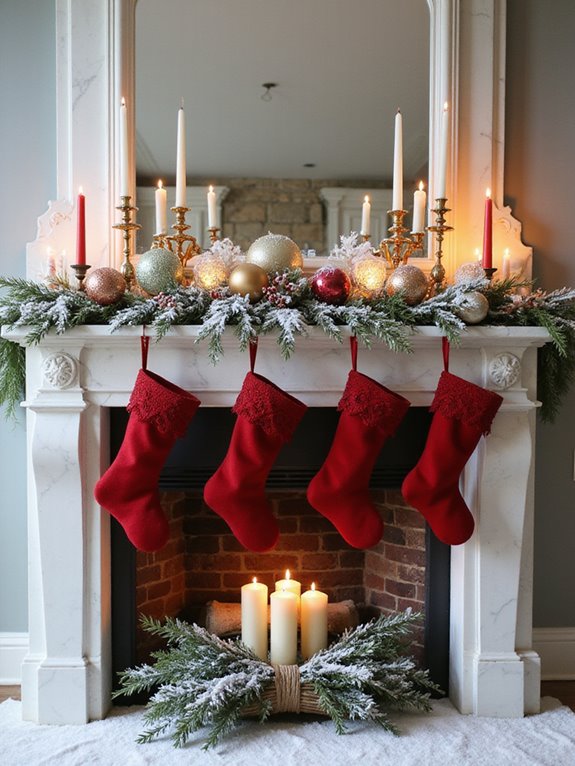 festive red and white