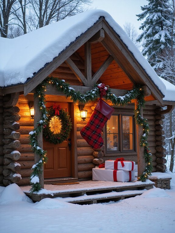 festive red and white wrapping