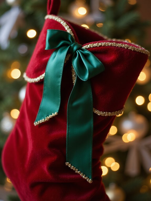 festive ribbon stocking decorations