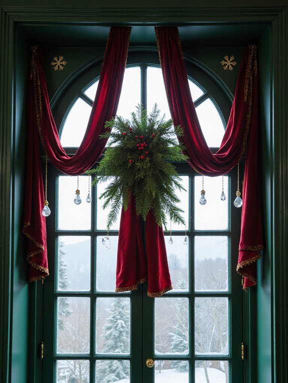 festive ribbon window decor