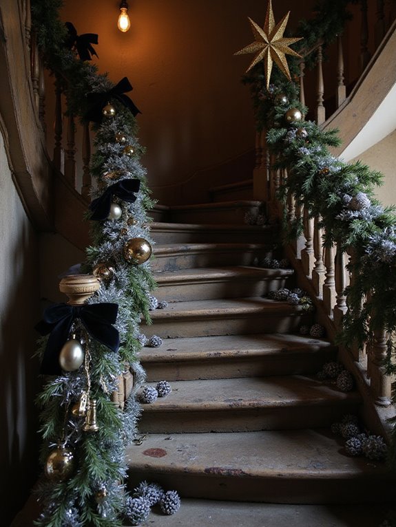 festive staircase holiday decor