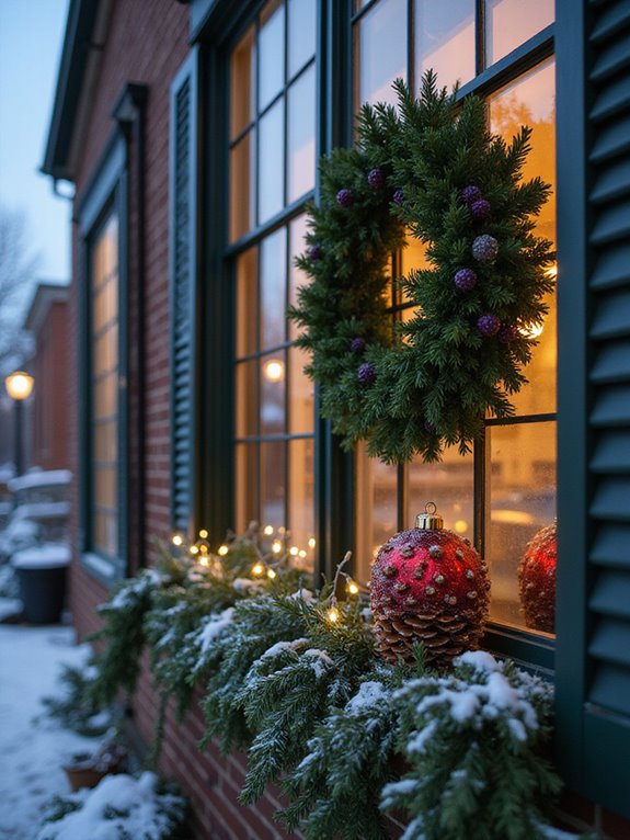 festive window decorations idea