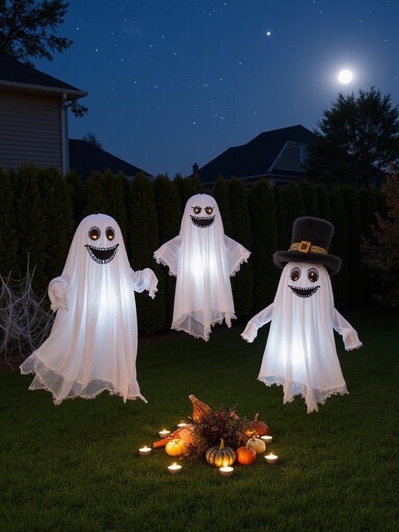 floating fabric ghost decorations