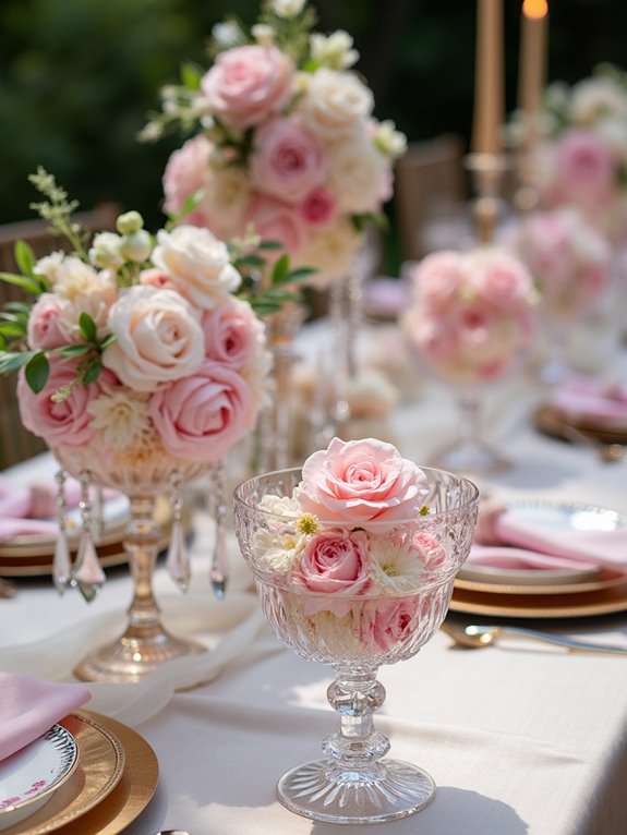 floating floral candle arrangements