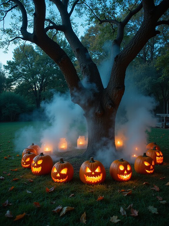 foggy spooky yard transformation