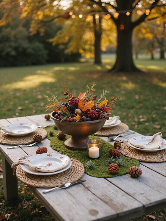 foraged autumn inspired tablescape