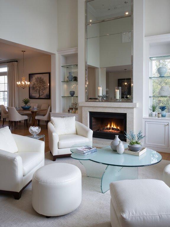 frosted glass furniture elegance