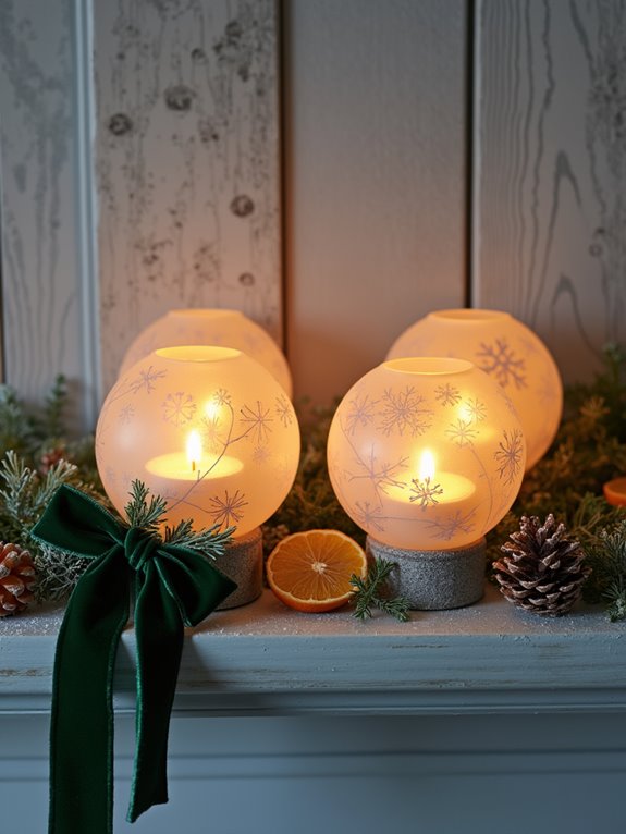frosted lanterns for winter