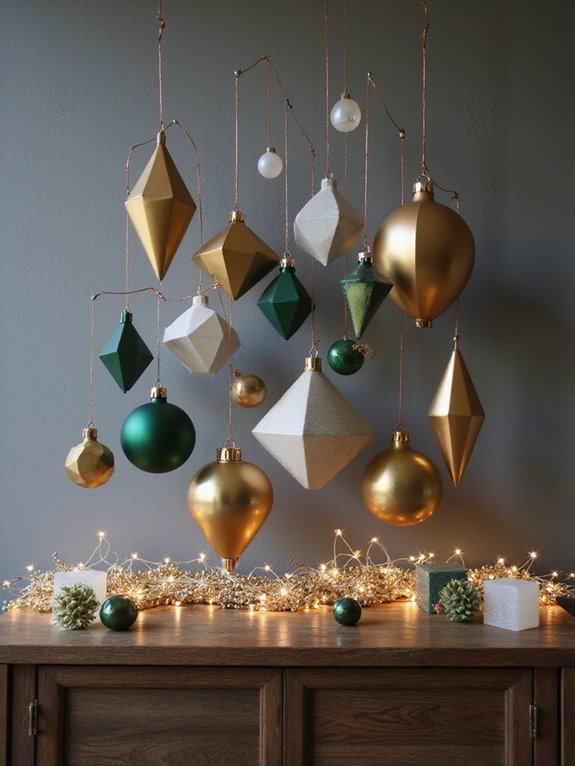 geometric christmas tree ornaments
