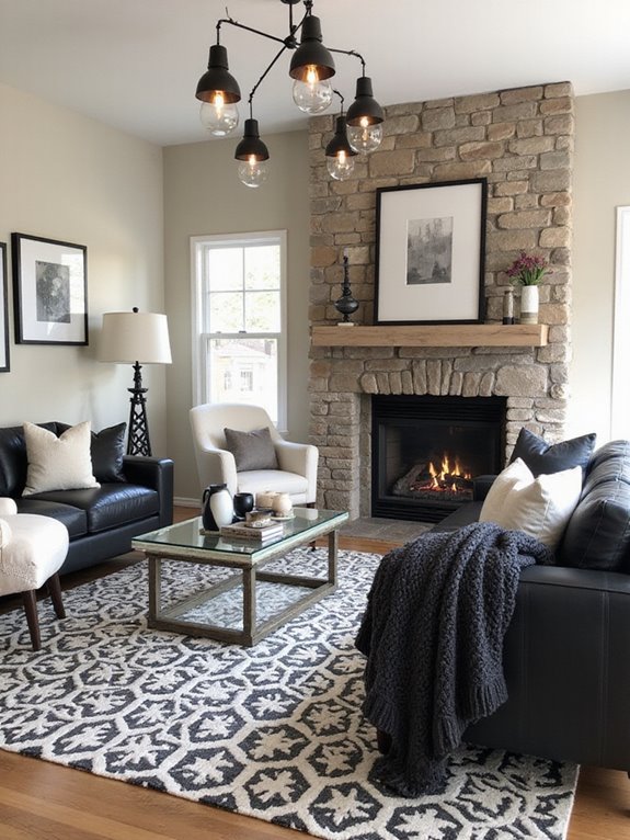 geometric pattern living room rug