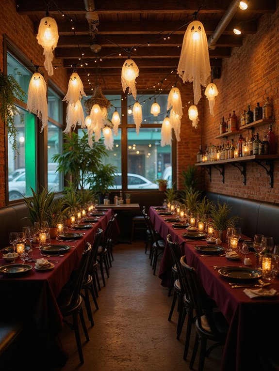 ghostly string lights ambiance