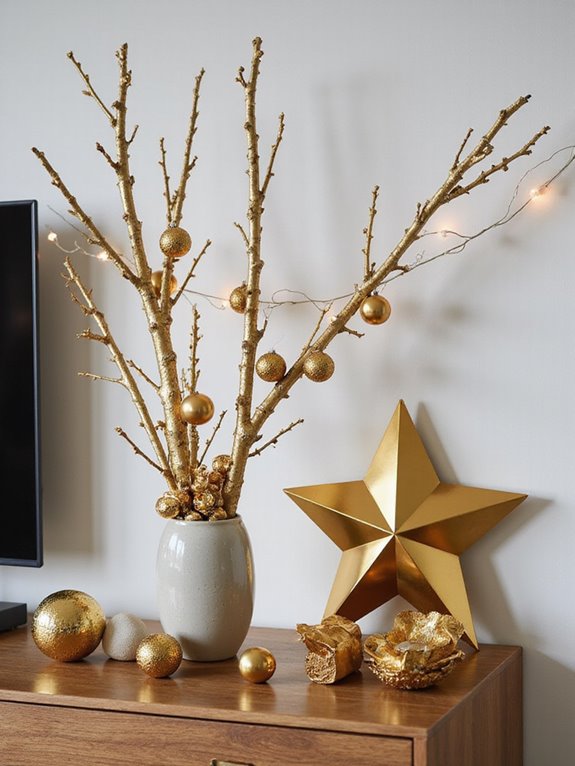 gilded branches and ornaments