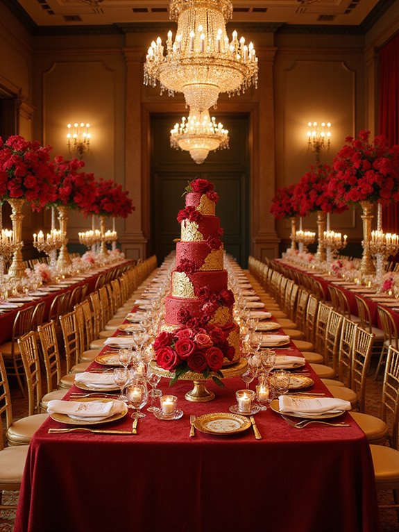 gilded red elegance chairs