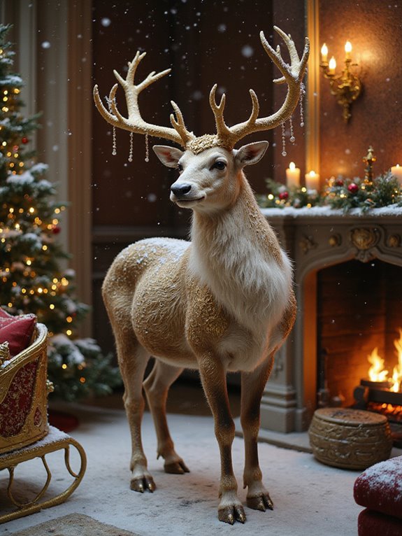 gilded reindeer christmas decorations