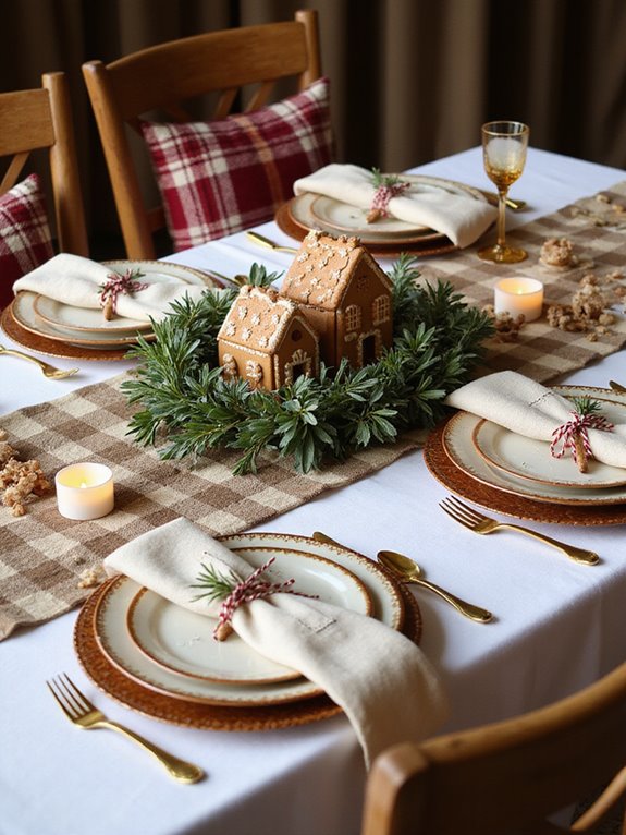 gingerbread festive table decor