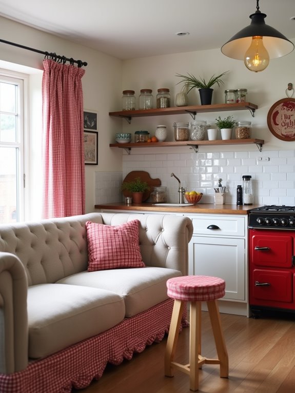 gingham sofa kitchen charm