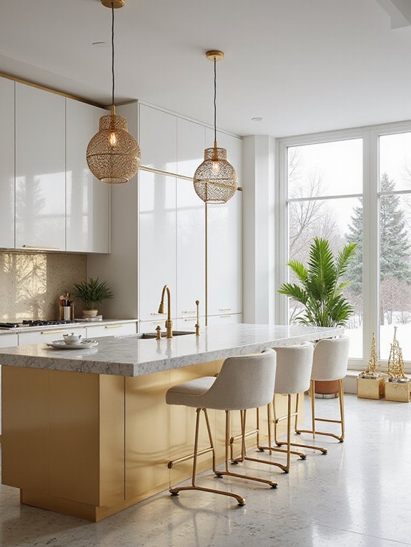 glamorous gold cabinet makeover