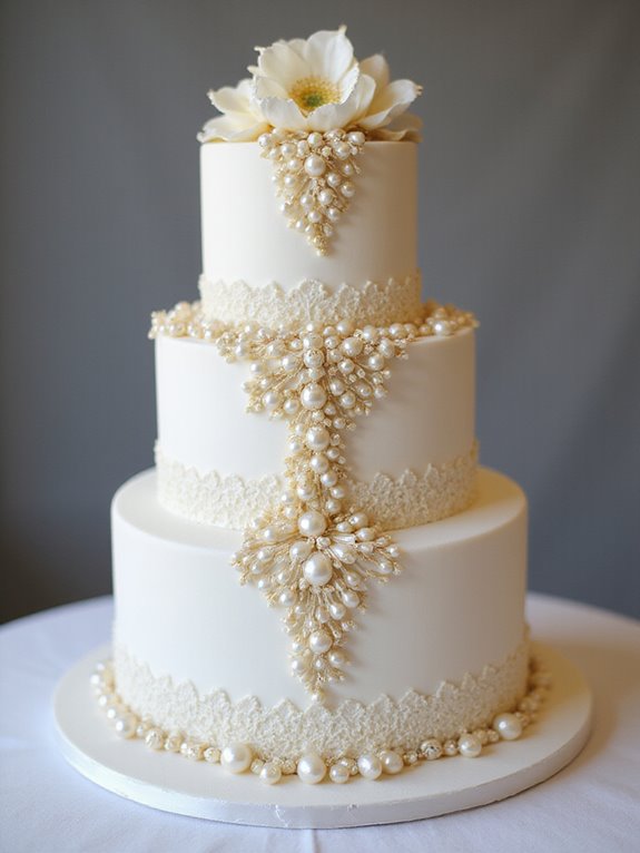 glamorous pearl cake design