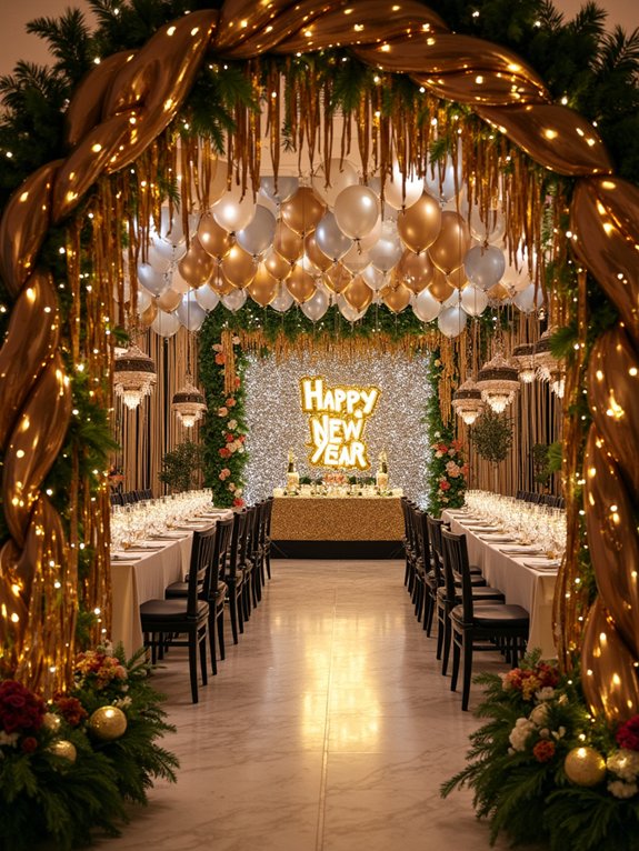 glamorous streamers and garlands