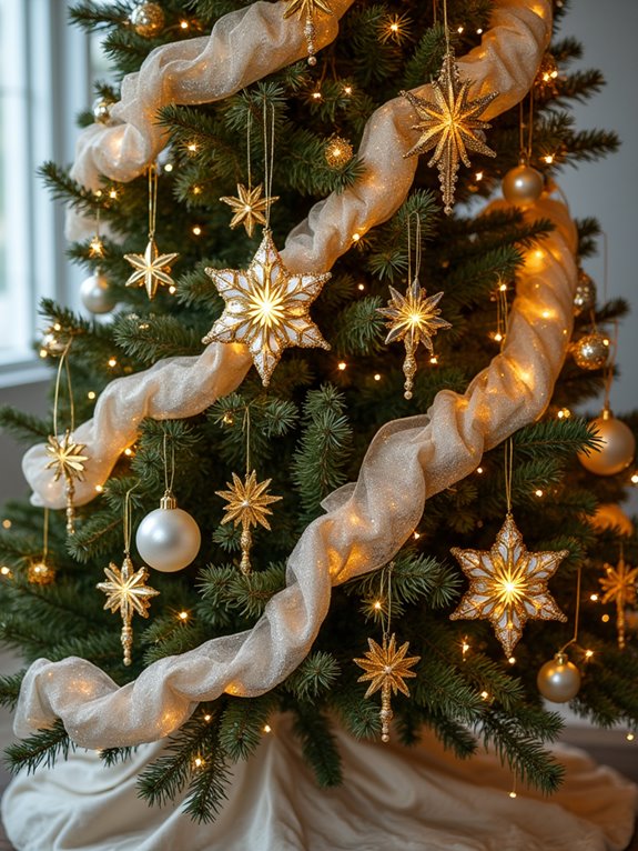 glamorous white gold ornaments