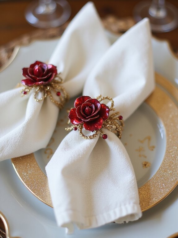 glimmering gold napkin rings