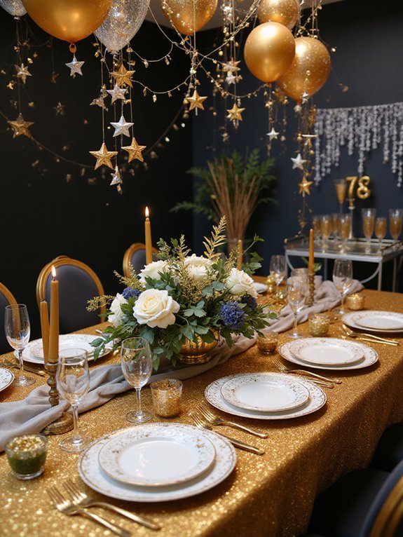 glittering gold silver decorations