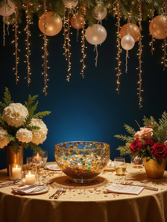 glittery confetti party decorations