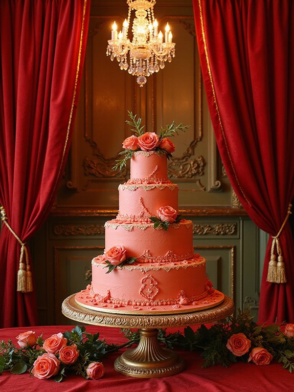 gold draping party decor